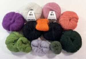 Lot Of Lana Gatto Silk Mohair Lux Yarn, Various Colors, Full & Partial Balls